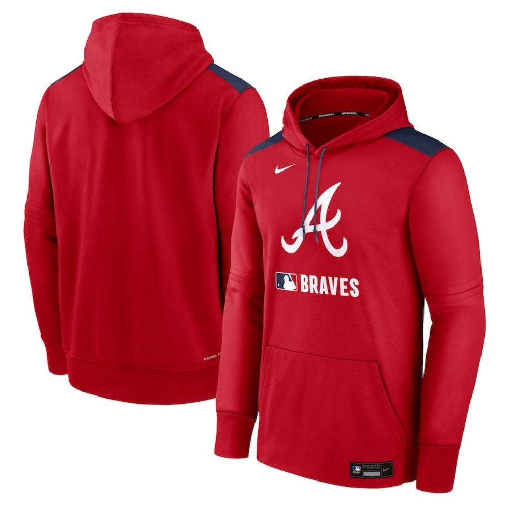 ❤️💙Nike Atlanta Braves Red Authentic Collection Performance Pullover Hoodie❤️💙
